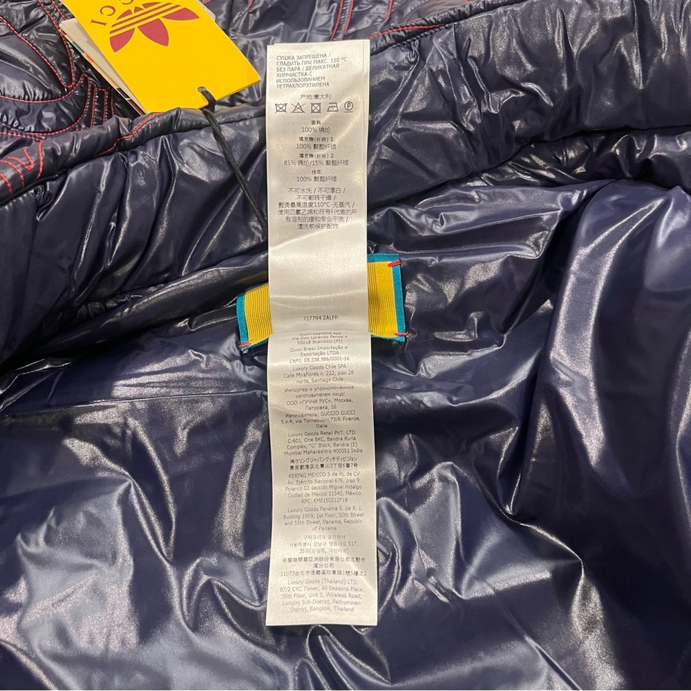 $4300 Gucci X Adidas Embroidered GG Logo Puffer Jacket - Picture 12 of 14